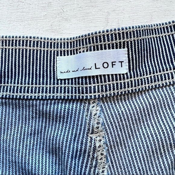 NWOT Loft blue stripe high rise shorts - Picture 10 of 11